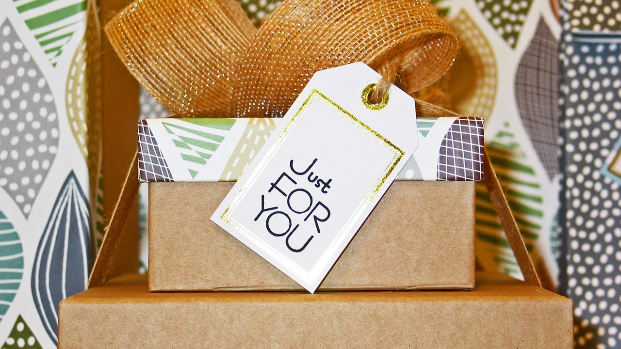 Gift pack boxed with a label written "Just for you."